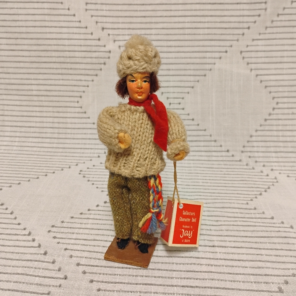 Vintage Jay Of Dublin Handmade Collectable Doll Irish Aran Fisherman 1960's